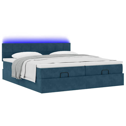 Struttura Letto Pouf con Materassi 160x200 cm Velluto | homemem39