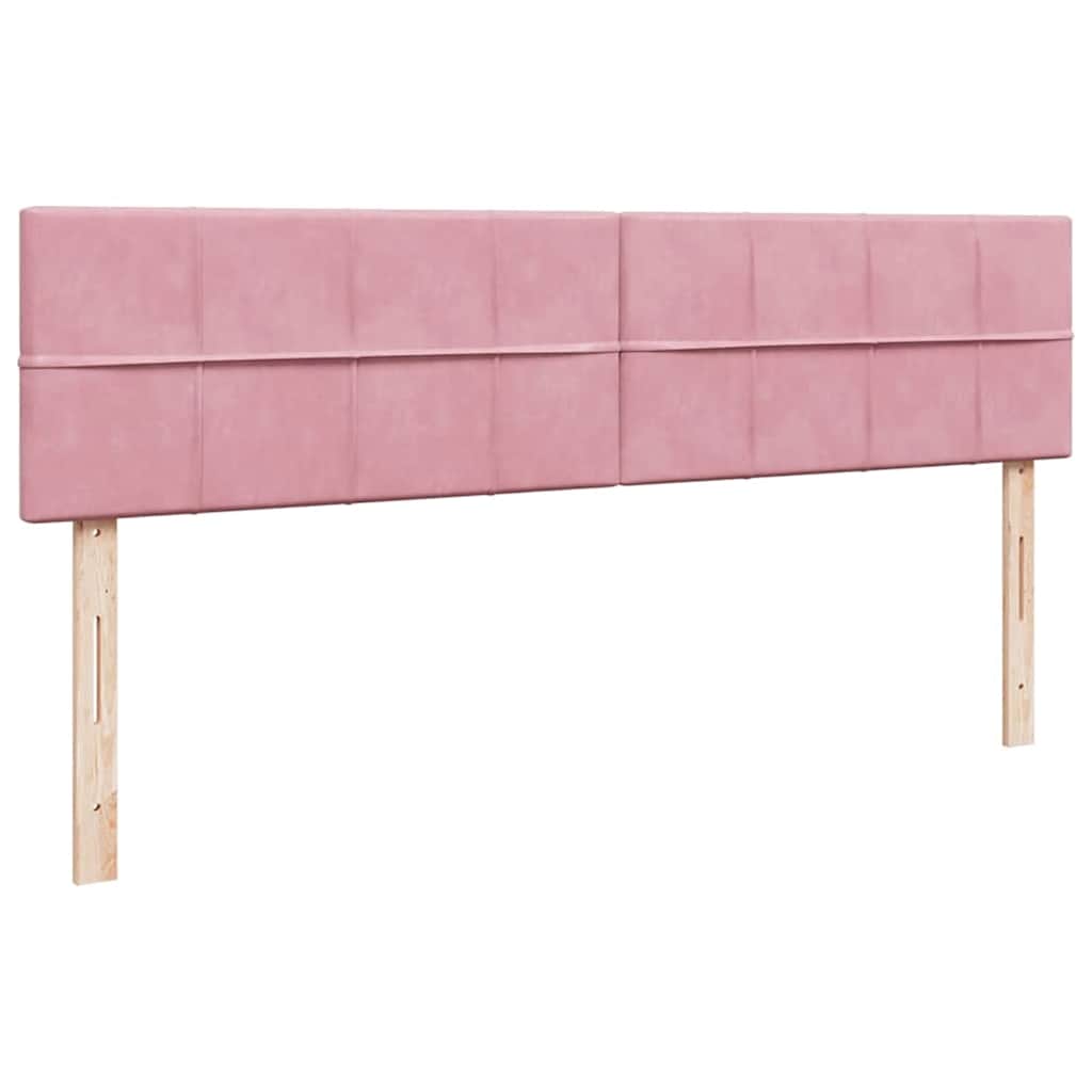 Struttura Letto Pouf con Materassi Rosa 160x200 cm Velluto | homemem39