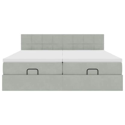 Struttura Letto Pouf con Materassi 180x200 cm Velluto