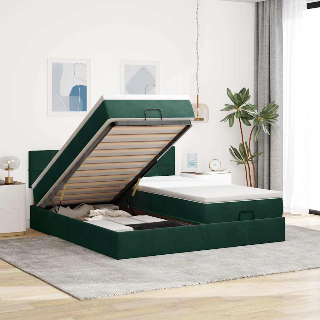 Struttura Letto Pouf con Materassi 180x200 cm Velluto | homemem39