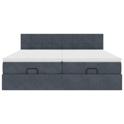 Struttura Letto Pouf con Materassi 200x200 cm Velluto - homemem39