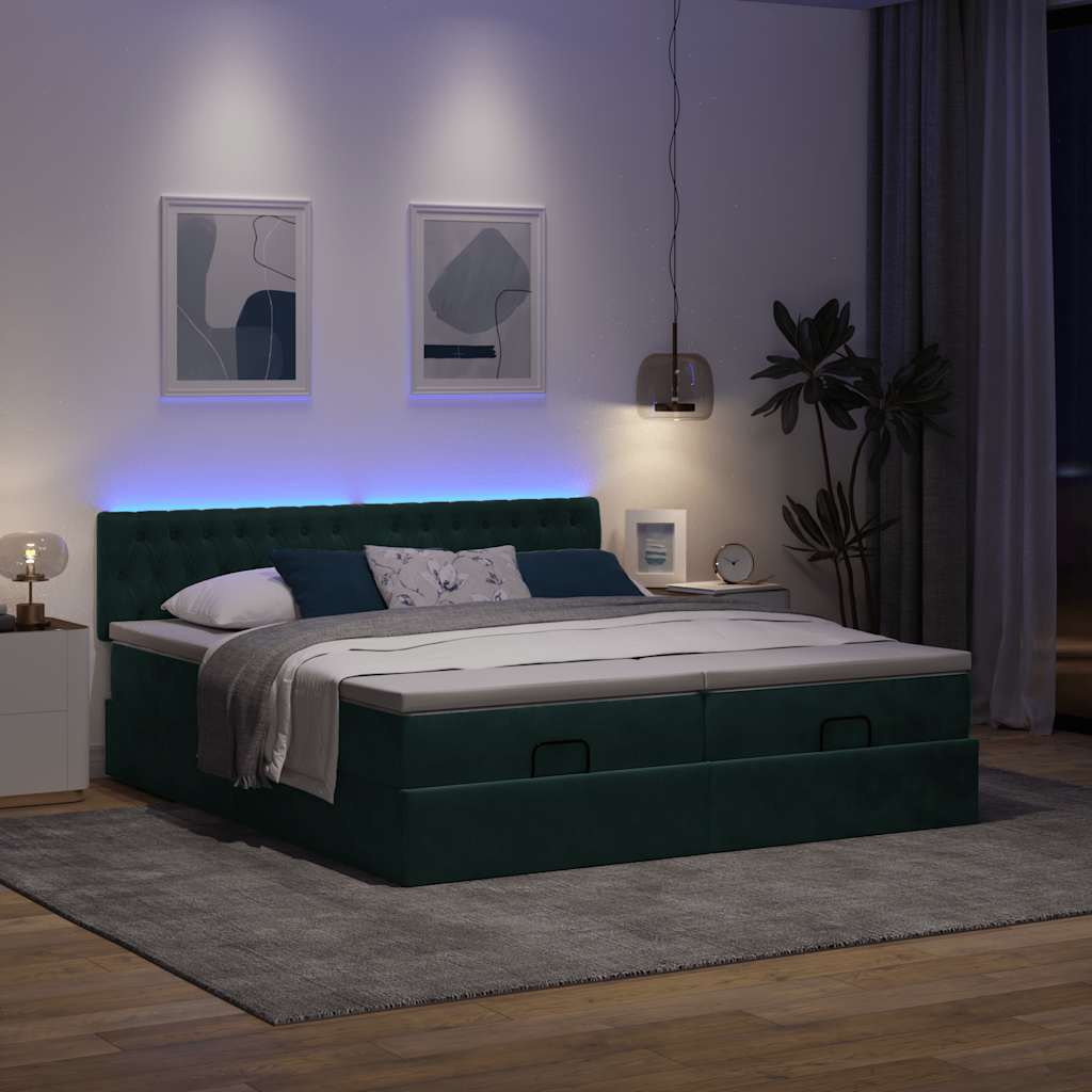 Struttura Letto Pouf con Materassi 160x200 cm Velluto