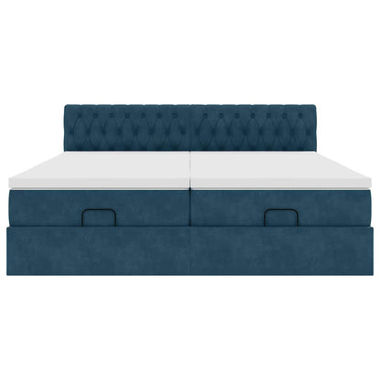 Struttura Letto Pouf con Materassi 160x200 cm Velluto | homemem39
