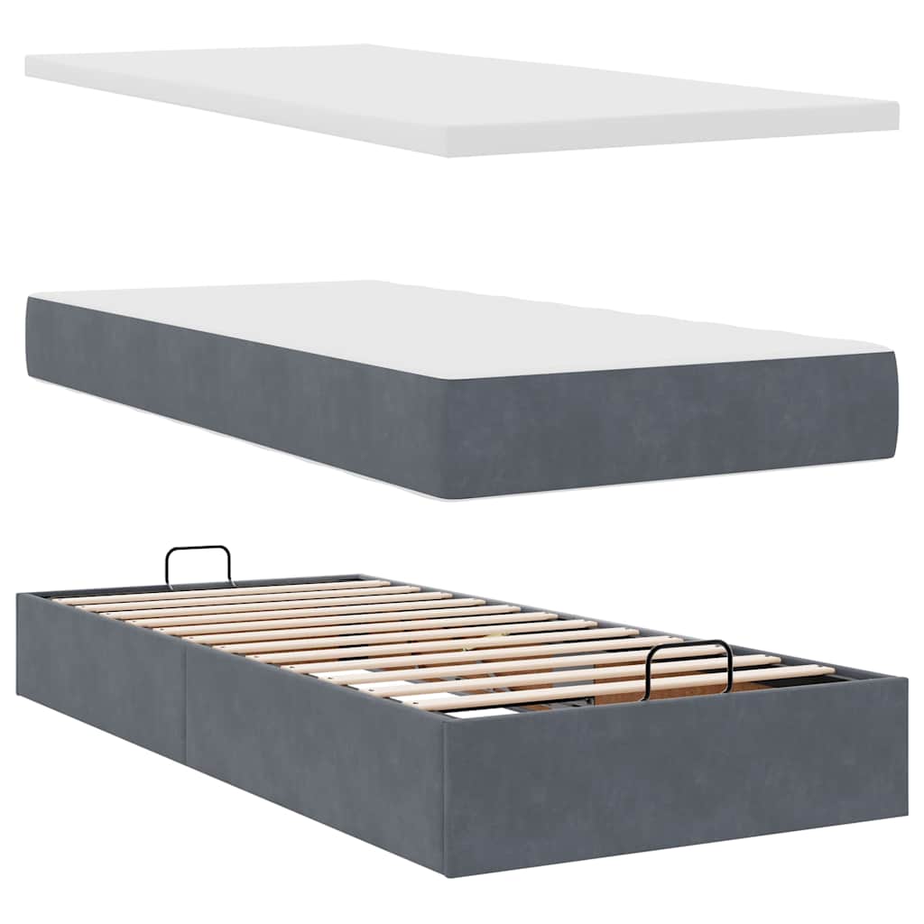 Struttura Letto Pouf con Materassi 180x200 cm Velluto | homemem39