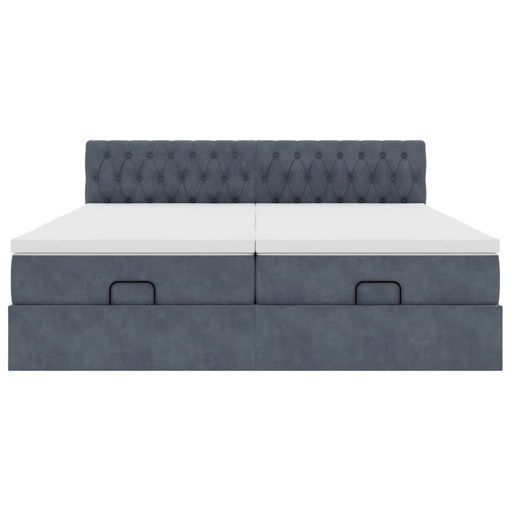 Struttura Letto Pouf con Materassi 200x200 cm Velluto - homemem39