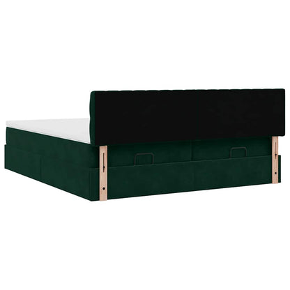 Struttura Letto Pouf con Materassi 200x200 cm Velluto