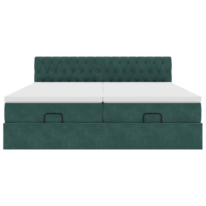 Struttura Letto Pouf con Materassi 200x200 cm Velluto