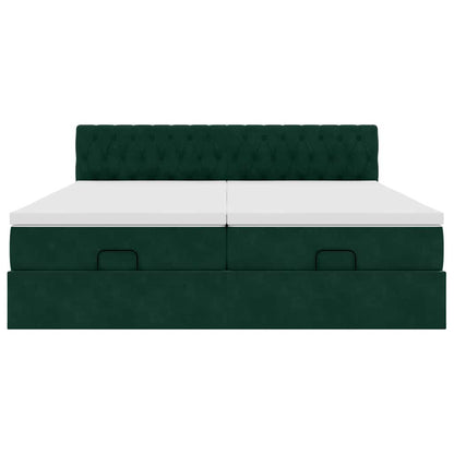 Struttura Letto Pouf con Materassi 200x200 cm Velluto