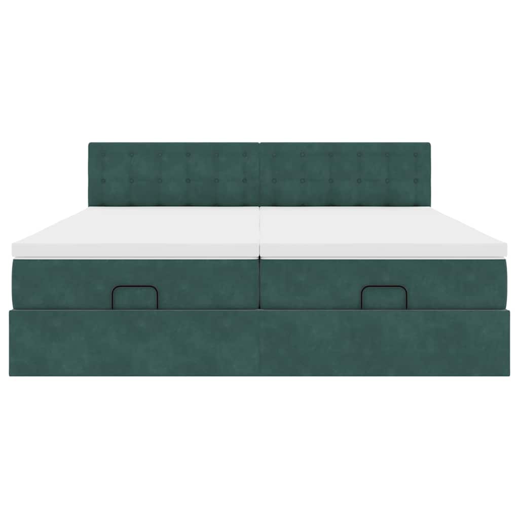 Struttura Letto Pouf con Materassi 160x200 cm Velluto