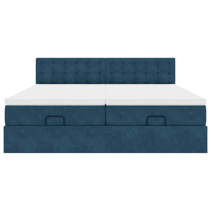 Struttura Letto Pouf con Materassi 160x200 cm Velluto | homemem39