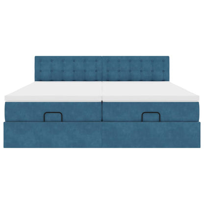 Struttura Letto Pouf con Materassi 180x200 cm Velluto - homemem39