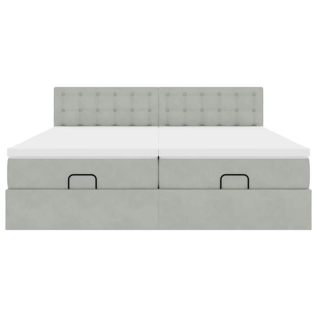 Struttura Letto Pouf con Materassi 200x200 cm Velluto