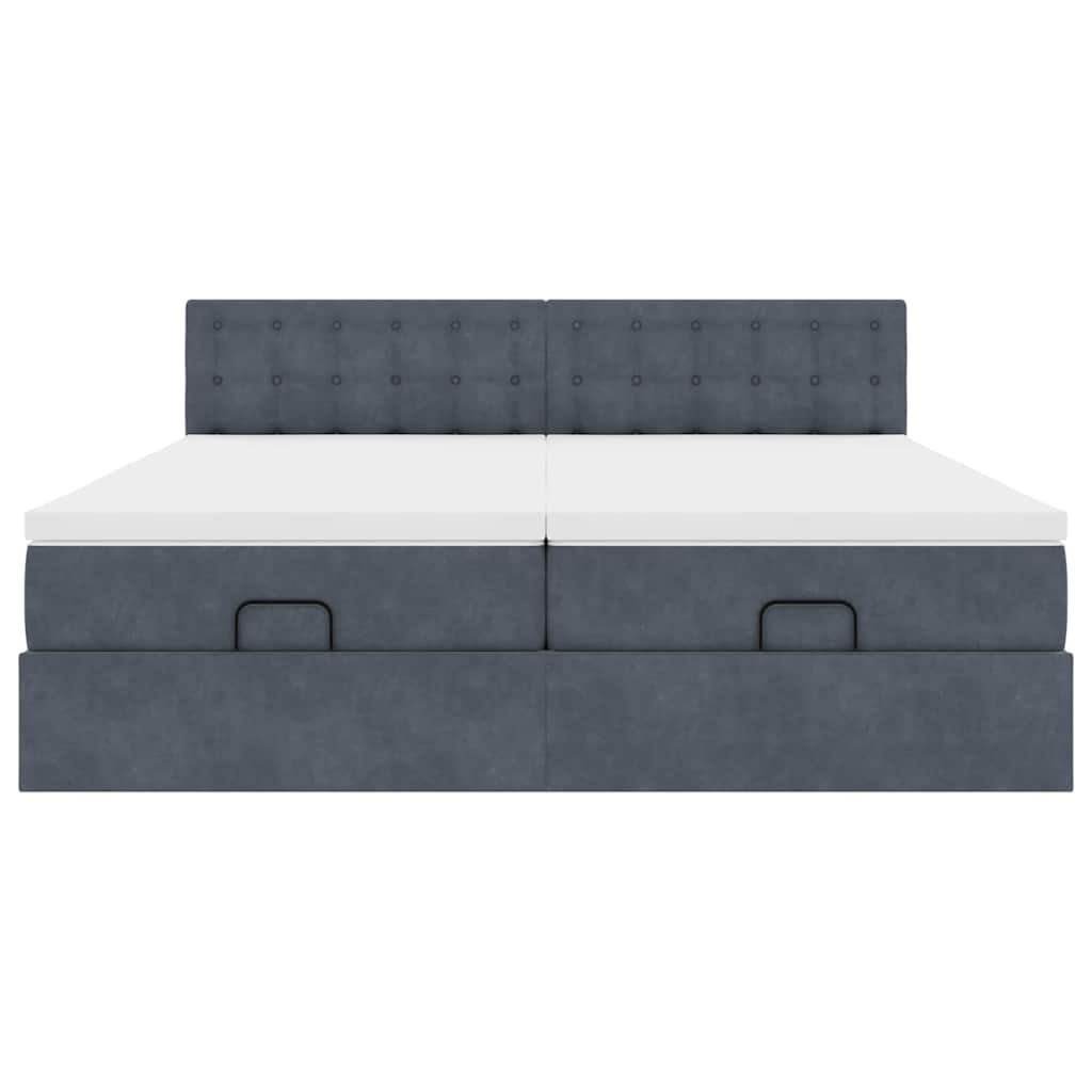 Struttura Letto Pouf con Materassi 200x200 cm Velluto