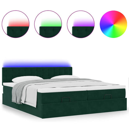 Struttura Letto Pouf con Materassi 200x200 cm Velluto