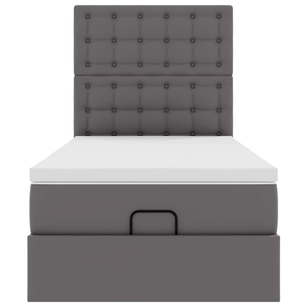 Letto Pouf con Materasso Grigio 80x200 cm Similpelle | homemem39