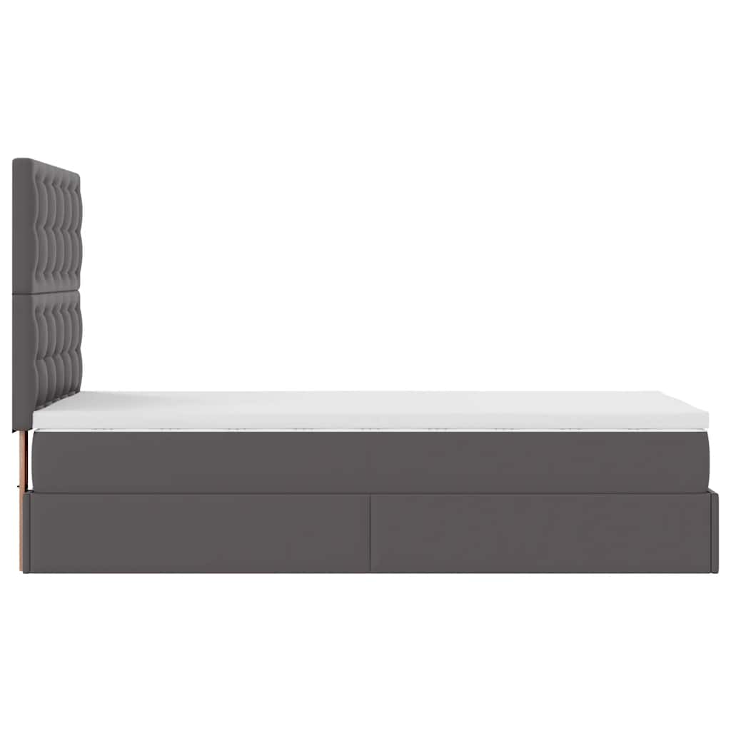 Letto Pouf con Materasso Grigio 80x200 cm Similpelle | homemem39