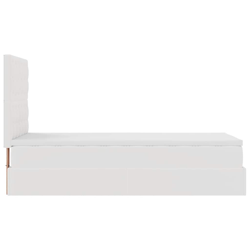 Letto Pouf con Materasso Bianco 90x200 cm Similpelle | homemem39