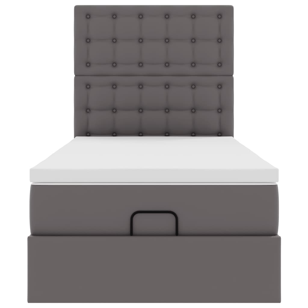 Letto Pouf con Materasso Grigio 90x200 cm Similpelle | homemem39