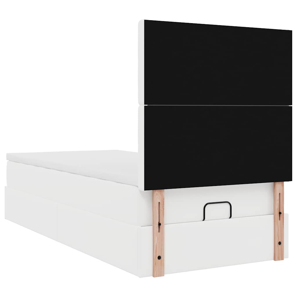 Letto Pouf con Materasso Bianco 100x200 cm Similpelle | homemem39