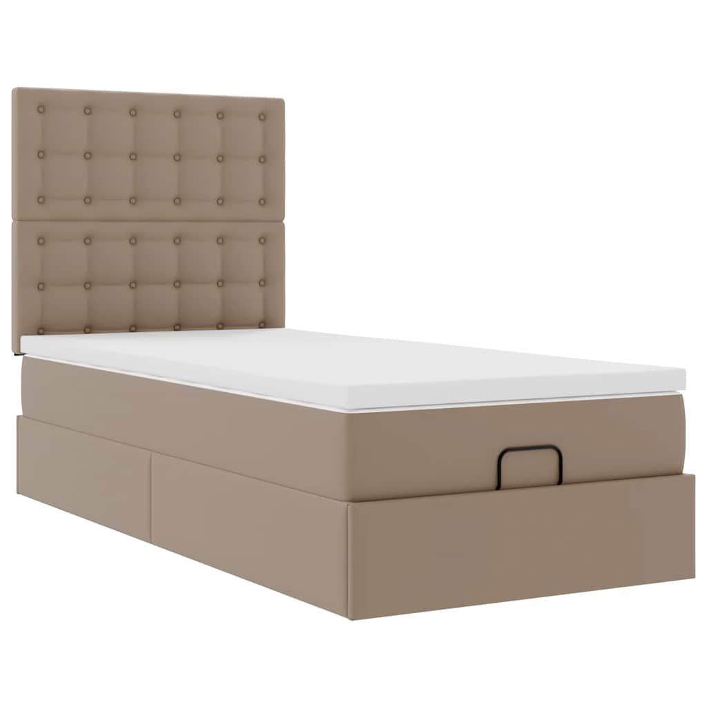 Letto Pouf con Materasso Cappucino 100x200 cm Similpelle | homemem39