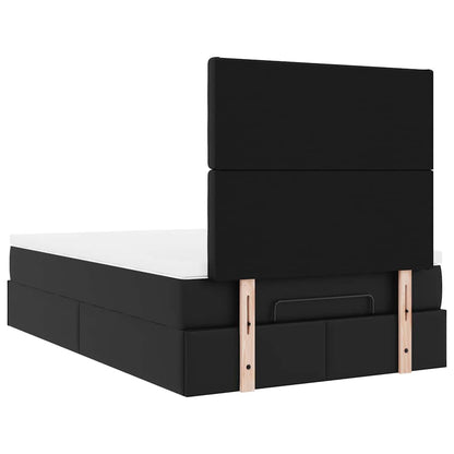Struttura Letto Pouf con Materasso Nero 120x190 cm Similpelle | homemem39