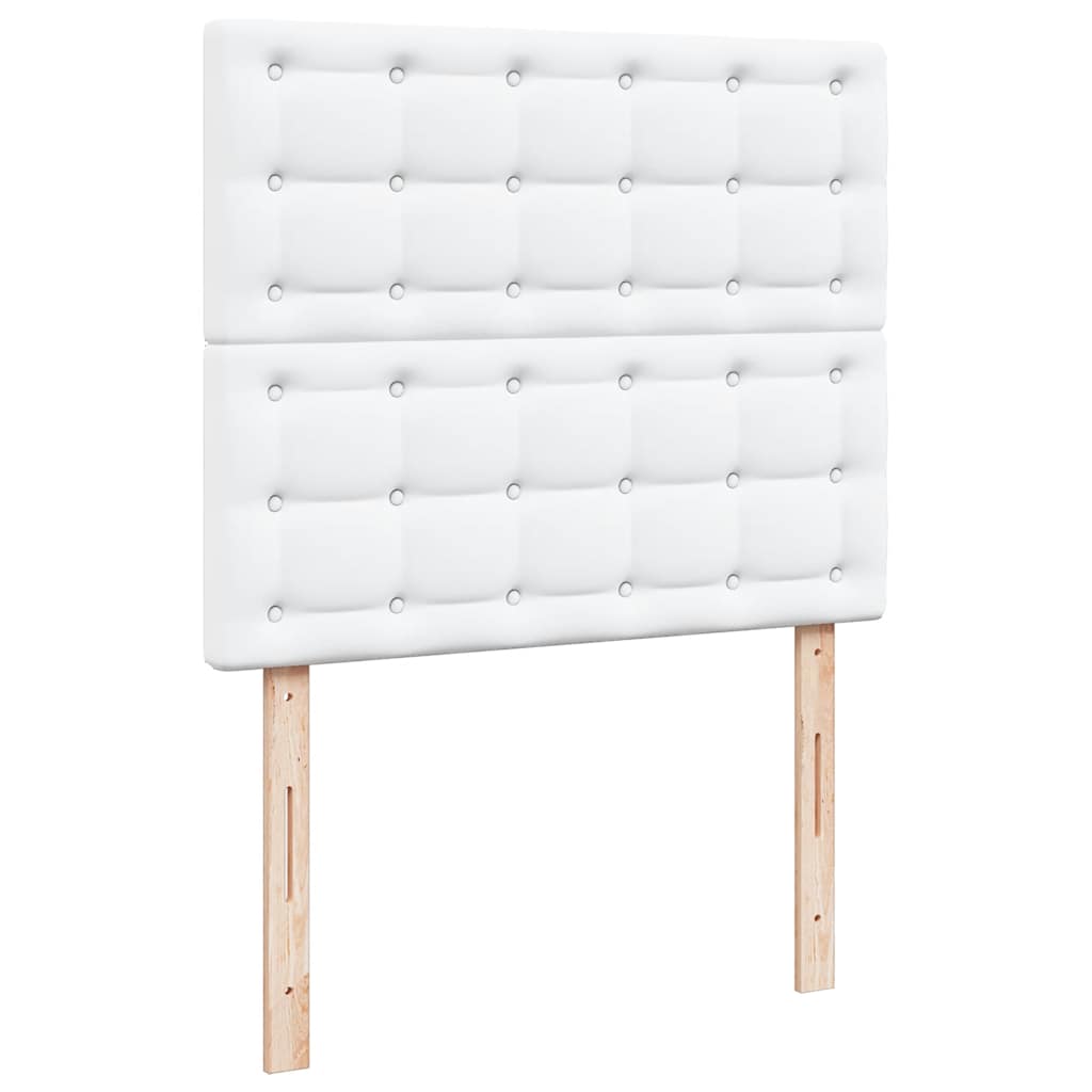 Struttura Letto Pouf con Materasso Bianco 120x190 cm Similpelle
