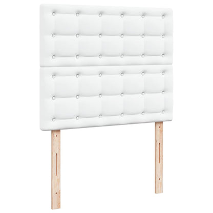 Struttura Letto Pouf con Materasso Bianco 120x200 cm Similpelle | homemem39