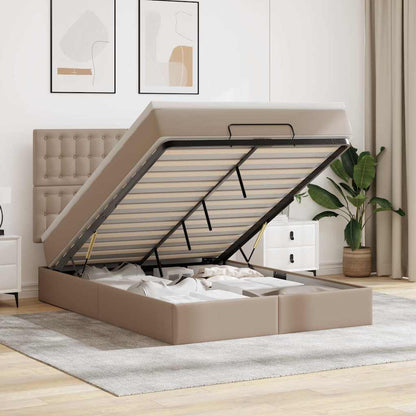 Struttura Letto Pouf con Materasso 140x190 cm Similpelle | homemem39