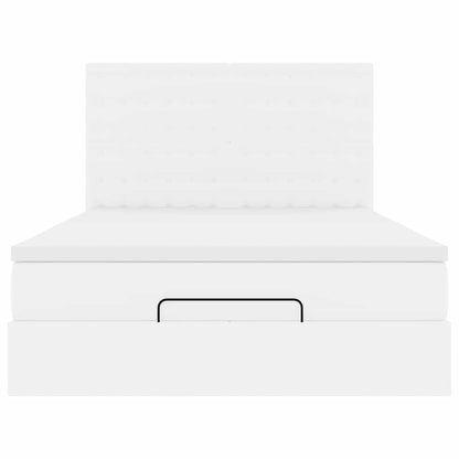 Struttura Letto Pouf con Materasso Bianco 140x200 cm Similpelle | homemem39