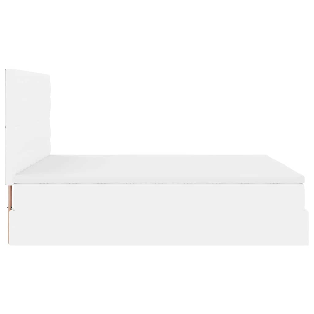 Struttura Letto Pouf con Materasso Bianco 180x200 cm Similpelle | homemem39