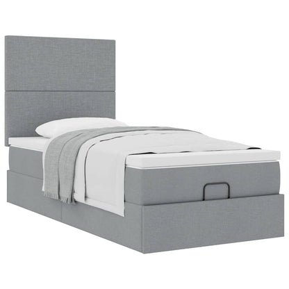 Struttura Letto Pouf con Materasso 90x190 cm in Tessuto | homemem39