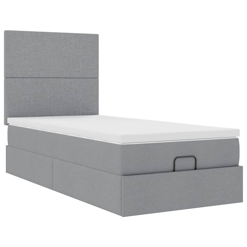 Struttura Letto Pouf con Materasso 90x190 cm in Tessuto | homemem39