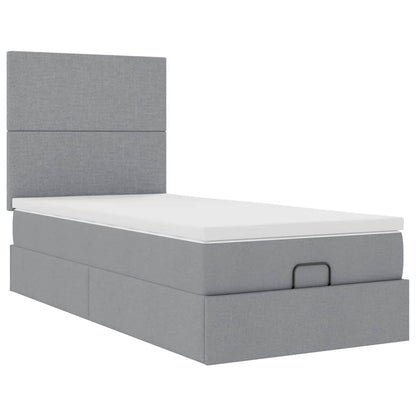 Struttura Letto Pouf con Materasso 90x190 cm in Tessuto | homemem39
