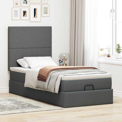 Struttura Letto Pouf con Materasso 90x190 cm in Tessuto | homemem39