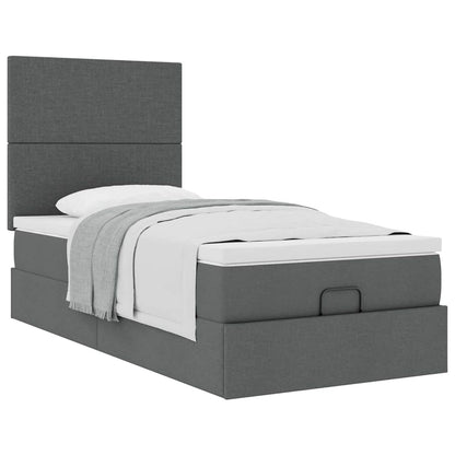 Struttura Letto Pouf con Materasso 90x190 cm in Tessuto | homemem39