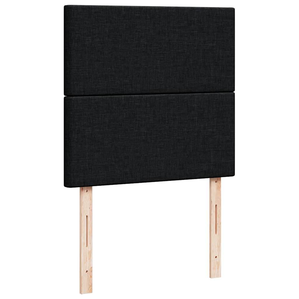 Struttura Letto Pouf con Materasso Nero 90x190 cm in Tessuto | homemem39