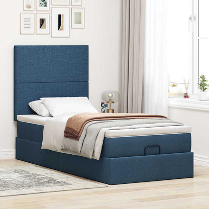Pouf Letto con Materasso Blu 90x200 cm in Tessuto | homemem39