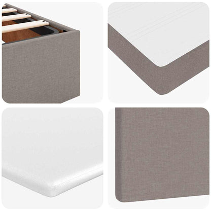 Pouf Letto con Materasso Tortora 100x200 cm in Tessuto