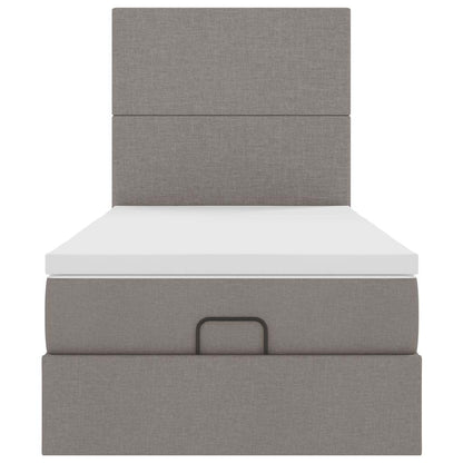 Pouf Letto con Materasso Tortora 100x200 cm in Tessuto