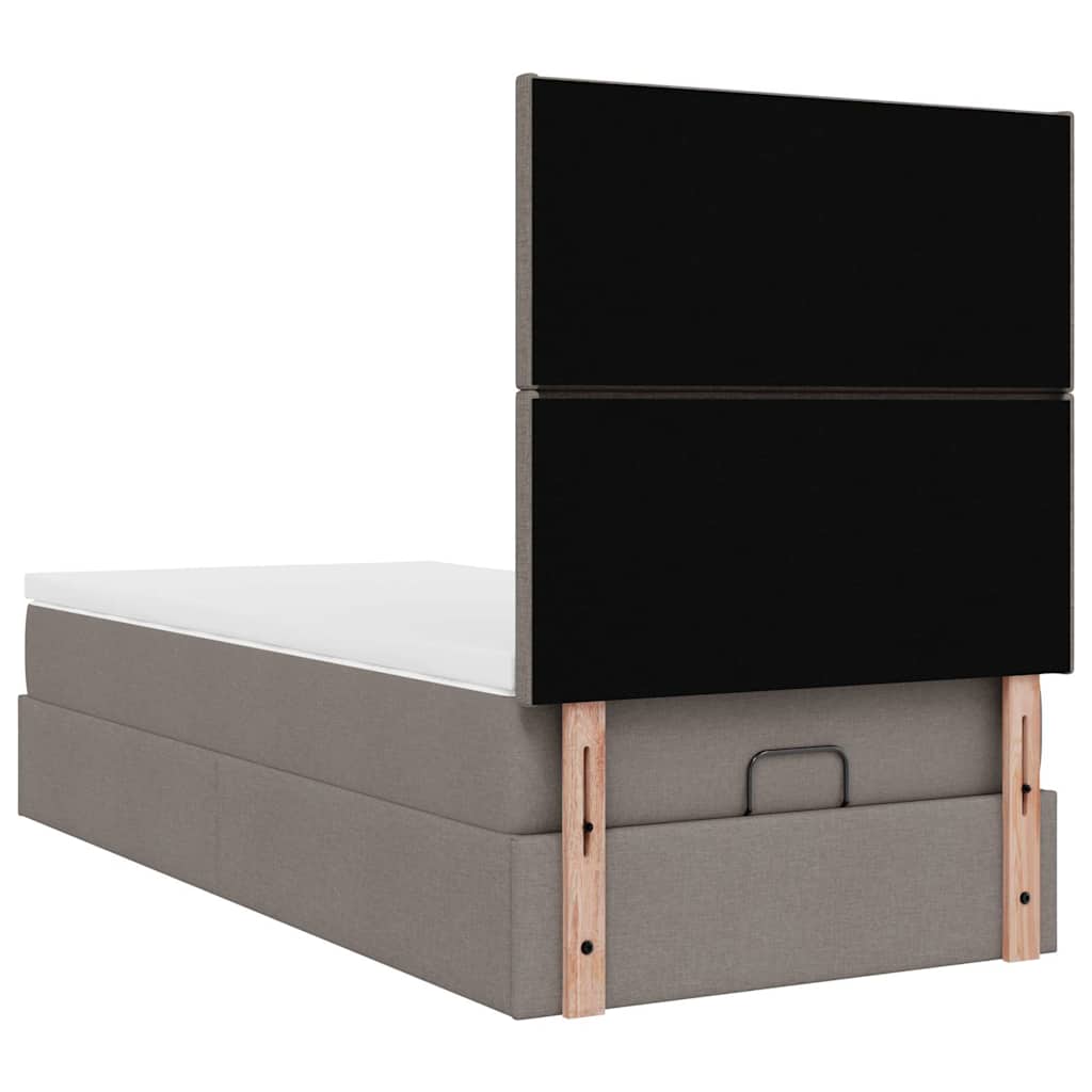 Pouf Letto con Materasso Tortora 100x200 cm in Tessuto