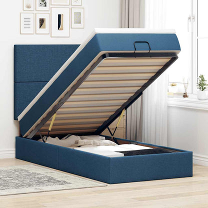 Pouf Letto con Materasso Blu 100x200 cm in Tessuto | homemem39
