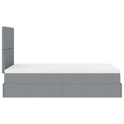 Struttura Letto Pouf con Materasso 120x190 cm in Tessuto | homemem39