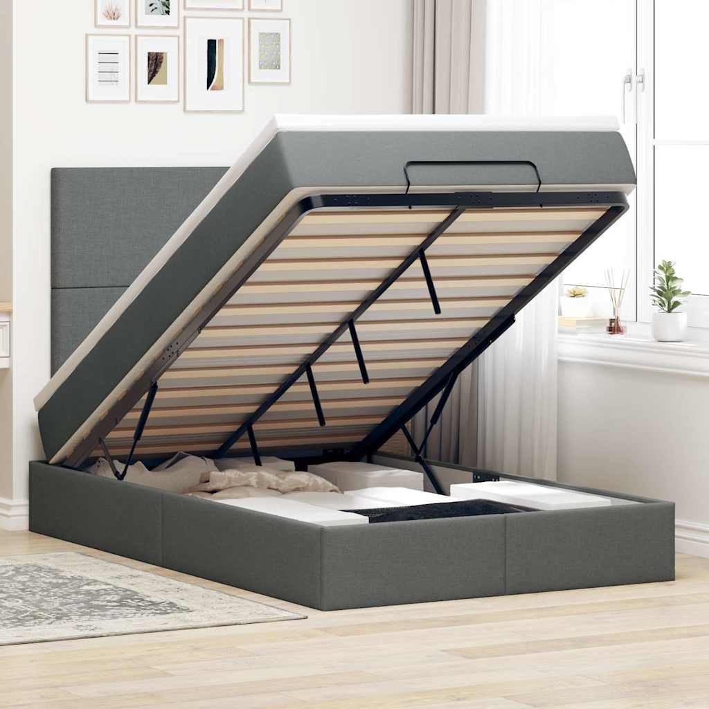 Struttura Letto Pouf con Materasso 80x200 cm in Tessuto | homemem39