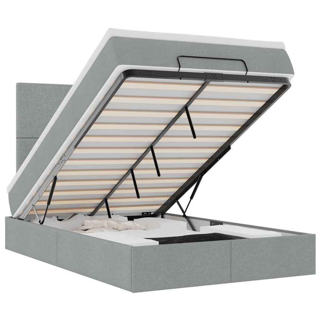 Struttura Letto Pouf con Materasso 120x200 cm in Tessuto - homemem39