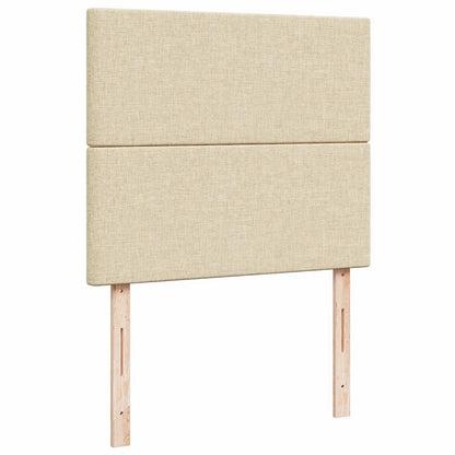 Struttura Letto Pouf con Materasso Crema 120x200 cm in Tessuto | homemem39