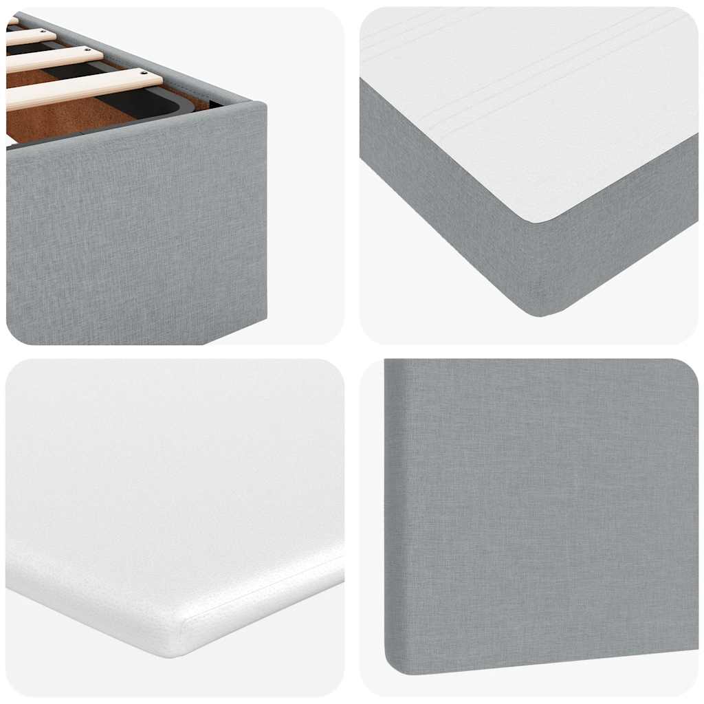 Struttura Letto Pouf con Materasso 140x190 cm in Tessuto