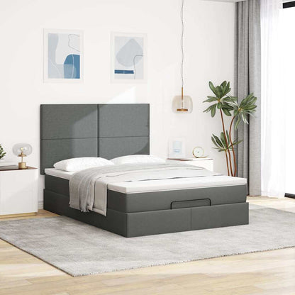 Struttura Letto Pouf con Materasso 140x190 cm in Tessuto | homemem39