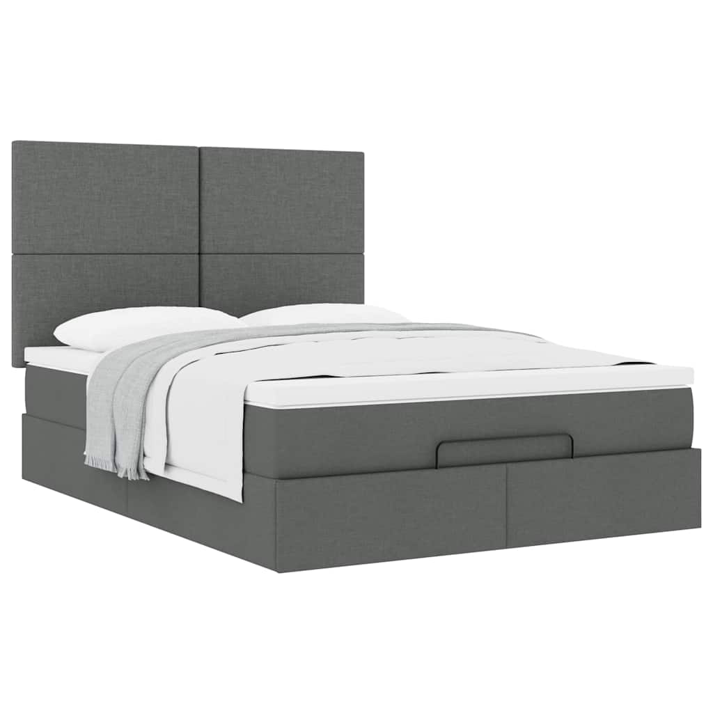 Struttura Letto Pouf con Materasso 140x190 cm in Tessuto | homemem39