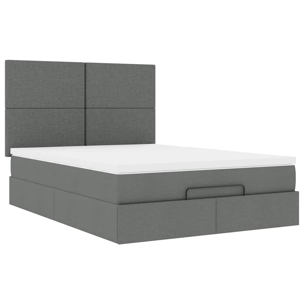 Struttura Letto Pouf con Materasso 140x190 cm in Tessuto | homemem39