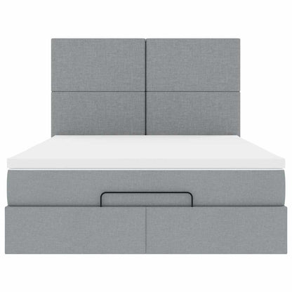 Struttura Letto Pouf con Materasso 140x200 cm in Tessuto